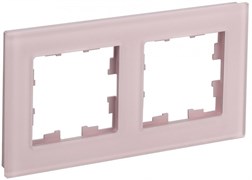 IEK Brite Decor розовый матовый стекло рамка 2-местная BR-M22-G-31-K14