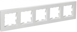 IEK Brite Decor белый рифленый рамка 5 мест BR-M52-51-K01
