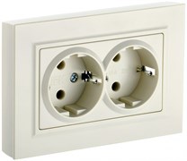 IEK Brite бежевый розетка 2-места с защитными шторками 16А в сборе BR-R24-16-K10-F IEK Brite бежевый розетка 2-места с защитными шторками 16А в сборе BR-R24-16-K10-F