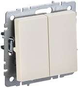 IEK Brite Base бежевый выключатель 2-клавишный прох 10А BR-V22-0-10-K10 IEK Brite Base бежевый выключатель 2-клавишный прох 10А BR-V22-0-10-K10
