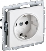 IEK Brite Base белый розетка 1-м с заземлением, с защитными шторками 16А BR-R14-16-K01