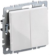 IEK Brite Base белый выключатель 2- клавишный проходной BR-V22-0-10-K01