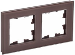 IEK Brite Decor тёмная бронза глянц стекло рамка 2 места BR-M22-G-K45