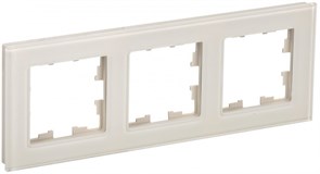 IEK Brite Decor ванильный глянец стекло рамка 3 места BR-M32-G-K10