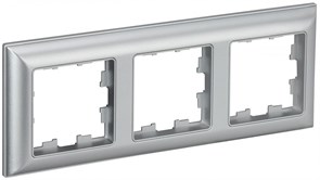 IEK Brite Decor алюминий 3D-форма рамка 3 места BR-M32-12-K47