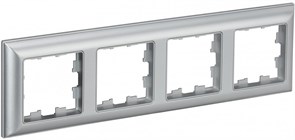 IEK Brite Decor алюминий 3D-форма рамка 4 места BR-M42-12-K47