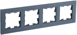 IEK Brite Decor маренго матовый стекло рамка 4-места BR-M42-G-31-K35