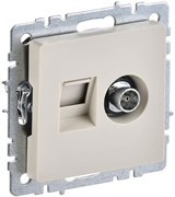 IEK Brite Base бежевый розетка двойная TV+RJ45 кат.5E BR-AK20-1-K10 IEK Brite Base бежевый розетка двойная TV+RJ45 кат.5E BR-AK20-1-K10