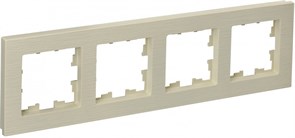 IEK Brite Decor бежевый рифленый рамка 4 места BR-M42-51-K10 IEK Brite Decor бежевый рифленый рамка 4 места BR-M42-51-K10
