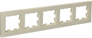 IEK Brite Decor бежевый рифленый рамка 5 мест BR-M52-51-K10 IEK Brite Decor бежевый рифленый рамка 5 мест BR-M52-51-K10