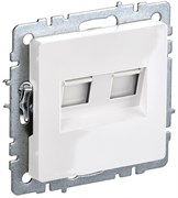IEK Brite Base белый розетка компьютерная двойная кат.5E RJ45 BR-K20-1-K01