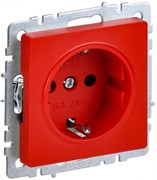 IEK Brite Красная розетка 1-местная с заземлением с защитными шторками 16А BR-R14-16-K04