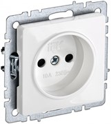 IEK Brite Base белый розетка без заземления, со шторками, 10А BR-R13-10-K01