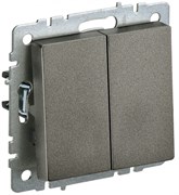 IEK Brite Base тёмная бронза выключатель 2- клавишный 10А BR-V20-0-10-K45