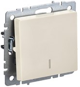 IEK Brite Base бежевый выключатель 1-клавишный, проходной с индикацией 10А BR-V12-1-10-K10 IEK Brite Base бежевый выключатель 1-клавишный, проходной с индикацией 10А BR-V12-1-10-K10