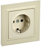 IEK Brite бежевый розетка с заземлением и шторками, 16А в сборе BR-R14-16-K10-F IEK Brite бежевый розетка с заземлением и шторками, 16А в сборе BR-R14-16-K10-F