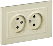 IEK Brite бежевый розетка 2-я без заземления, со шторками, 10А в сборе BR-R23-10-K10-F IEK Brite бежевый розетка 2-я без заземления, со шторками, 10А в сборе BR-R23-10-K10-F
