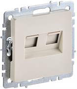 IEK Brite Base бежевый розетка компьютерная 2-ая RJ45 кат.6 BR-K20-2-K10 IEK Brite Base бежевый розетка компьютерная 2-ая RJ45 кат.6 BR-K20-2-K10