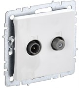 IEK Brite Base белый розетка двойная TV+SAT BR-AF20-O-K01