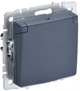 IEK Brite Base маренго розетка 1-м с заземлением, без защитными шторками и крышкой 16А IP44 BR-R16-16-44-K35