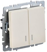 IEK Brite Base бежевый  2-клавишный с индикацией 10А BR-V20-1-10-K10