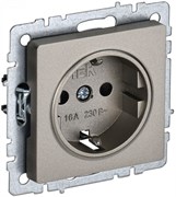 IEK Brite Base шампань розетка 1-м с заземлением, без защитных шторок 16А BR-R11-16-K37