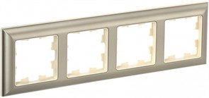 IEK Brite Decor шампань 3D-форма рамка 4 места BR-M42-12-3-K10