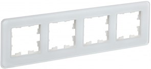 IEK Brite Decor белый матовый стекло скруглённые углы рамка 4 места BR-M42-G-41-K01