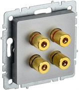 IEK Brite Base сталь аудиорозетка 4-места BR-S40-K46