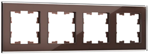 IEK Brite Decor тёмная бронза глянц стекло рамка 4 места BR-M42-G-K45