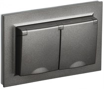 IEK Brite тёмная бронза розетка 2-я с кр. 16А в сборе IP44 BR-R26-16-44-K45-F