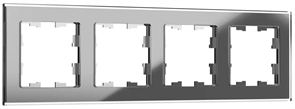 IEK Brite Decor серый глянец стекло рамка 4 места BR-M42-G-K03