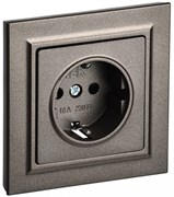 IEK Brite тёмная бронза розетка с заземлением и шторками, 16А в сборе BR-R14-16-K45-F