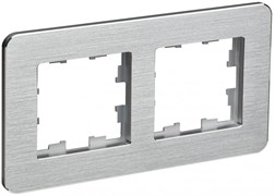IEK Brite Decor алюминий металл круглённые углы рамка 2 места BR-M22-M-21-K47