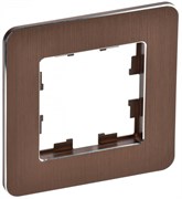 IEK Brite Decor коричневый металлскруглённые углы рамка 1-местная BR-M12-M-21-K30