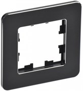 IEK Brite Decor чёрный металл скруглённые углы рамка 1 место BR-M12-M-01-K02