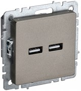 IEK Brite Base шампань розетка USB A+A 3,1А BR-U21-D31-K37