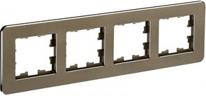IEK Brite Decor латунь  металл скруглённые углы рамка 4 места BR-M42-M-01-K49