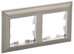 IEK BRITE Рамка 2-мест. РУ-2-Бр хром/никель BR-M22-12-4-K23
