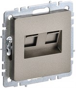 IEK Brite Base шампань розетка двойная RJ11+RJ45 кат.5E BR-KT20-O-1-K37