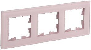 IEK Brite Decor розовый матовый стекло рамка 3-местная BR-M32-G-31-K14