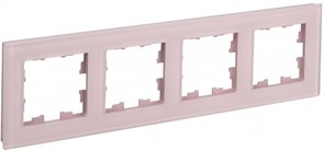 IEK Brite Decor розовый матовый стекло рамка 4-места BR-M42-G-31-K14