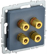 IEK Brite Base маренго аудиорозетка 4-м BR-S40-K35