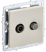 IEK Brite Base бежевый розетка двойная TV+SAT BR-AF20-O-K10