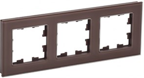 IEK Brite Decor тёмная бронза глянц стекло рамка 3 места BR-M32-G-K45