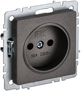IEK Brite Base тёмная бронза розетка 1-м без заземления, без защитных створок 10А BR-R10-10-K45