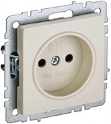IEK Brite Base бежевый розетка без заземления, со шторками, 10А BR-R13-10-K10