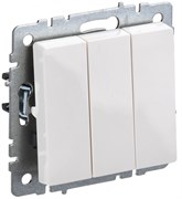 IEK Brite Base белый выключатель 3-клавишный 10А BR-V30-0-10-K01-PRO