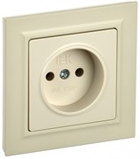 IEK Brite бежевый розетка без заземления, шторок, 10А в сборе BR-R10-10-K10-F
