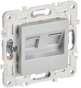 IEK SKANDY Серебряный Розетка компьютерная двойная RJ45 кат.5E SK-K03S SK-K20-1-K23